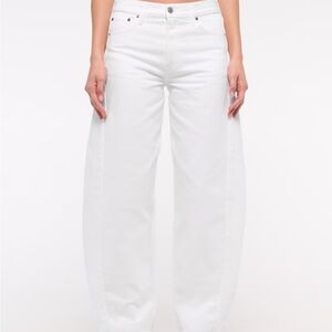Abercrombie & Fitch White Flare Wide Leg Jeans